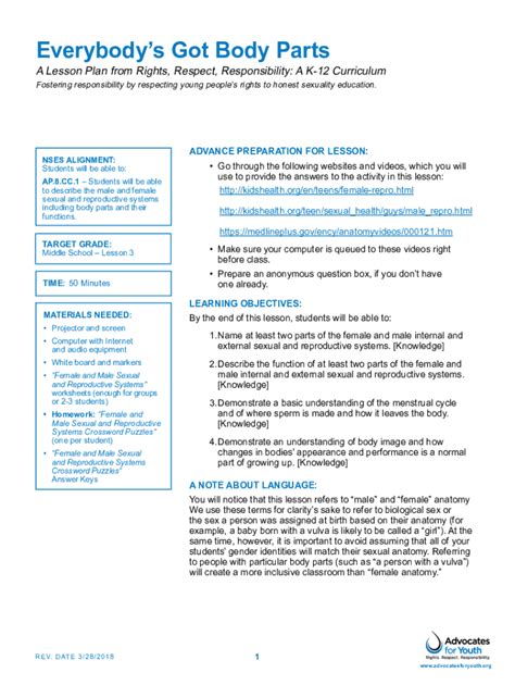 Fillable Online Part One A Lesson Plan From Rights Respect