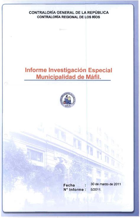 Informe InvestigaciÓn Especial 05 11 Municipalidad De MÁfil By Municipalidad Máfil Issuu