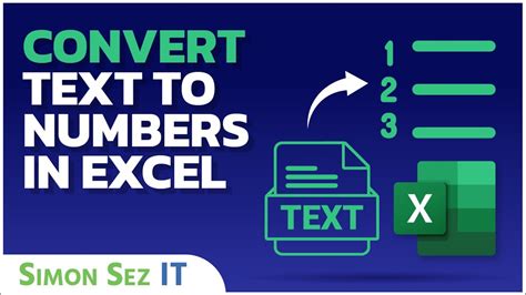 Converting Text To Numbers In Excel Youtube