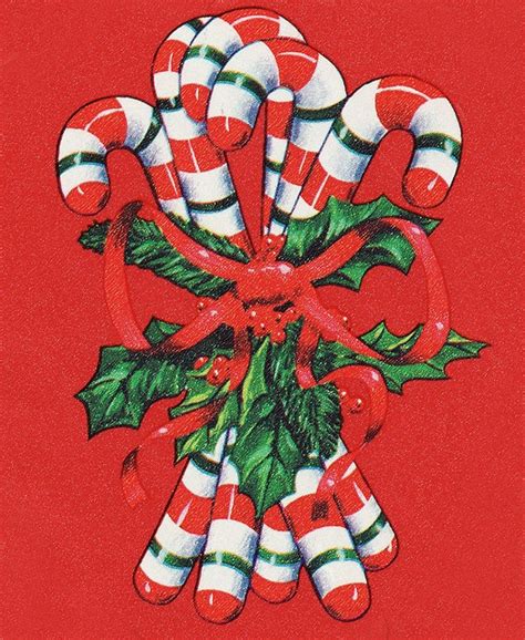 Candy Canes Christmas Ephemera Vintage Christmas Wrapping Paper