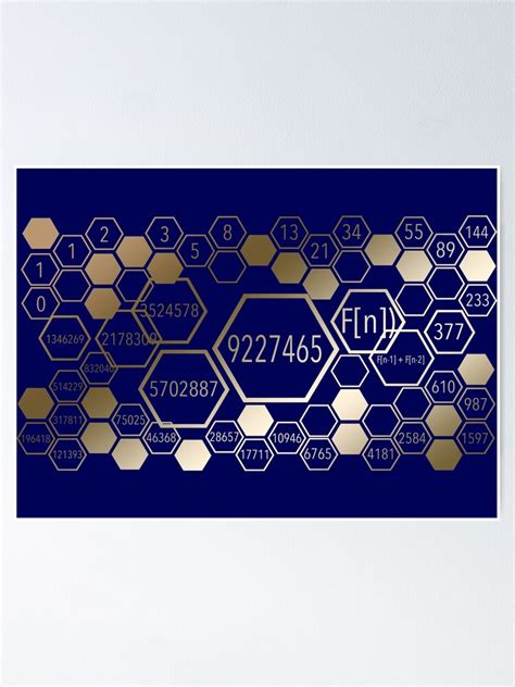 "Fibonacci's sequence and honeycomb" Poster for Sale by Blacklinesw9 ...