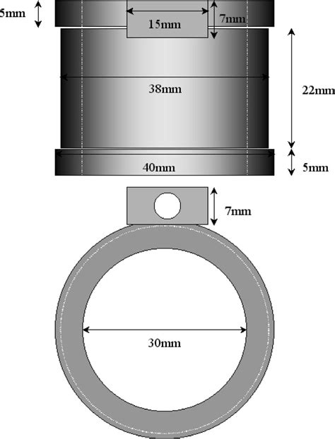 Diagram Of The Prototype Cavitation Sensor Dimensions Of The Hollow