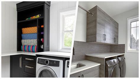 Laundry Room With Cement Tile Backsplash And Shiplap Backsplash