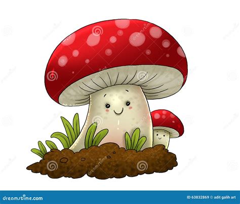 Mushroom stock illustration. Illustration of forest, isolated - 63832869