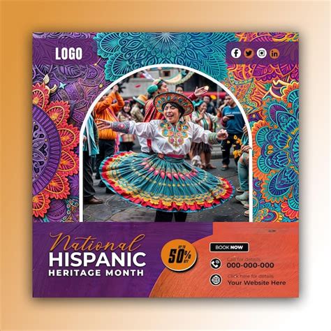 Premium Psd Hispanic Heritage Month Social Media Posts And Web Banner Square Design Templates