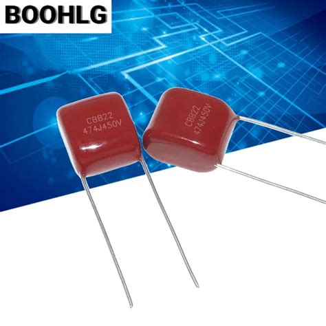 10pcs CBB22 Capacitor 474J 450V P10MM 474K 450V 0 47UF 470NF