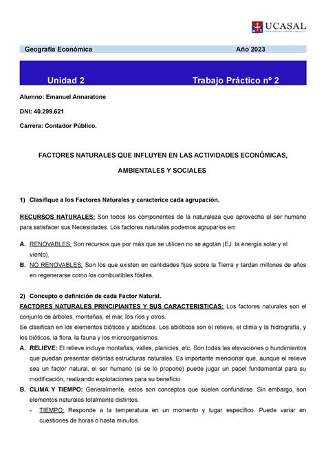 TP 2 Geografía Económica Geografía Económica Año 2023 Unidad 2