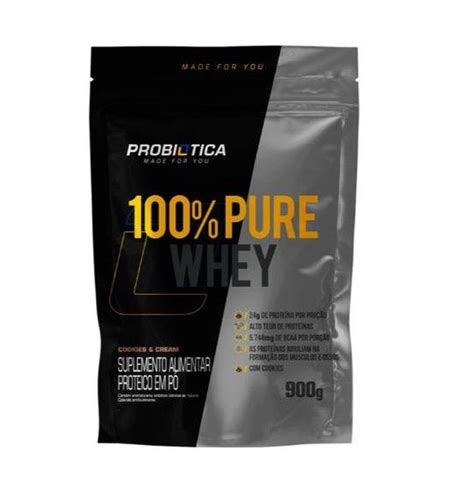 Whey 100 Pure Cookies And Cream Refil 900g Probiotica Probiótica