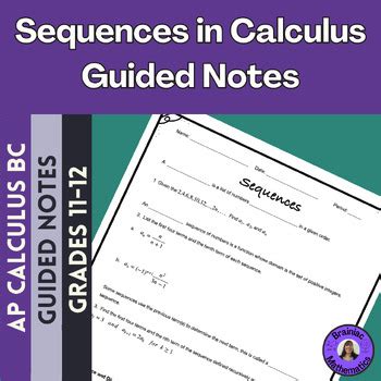 Sequence In Calculus Guided Notes By Brainiac Mathematics TPT