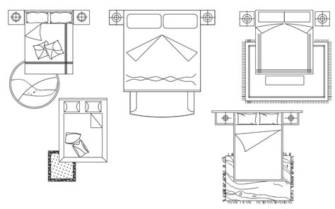 Double Bed Free Autocad Blocks Dwg File Cadbull