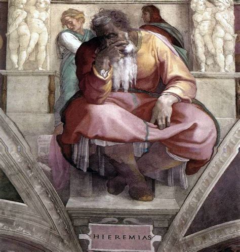 Prophète Jérémie fresque Michelangelo Buonarroti Fr Michel Ange