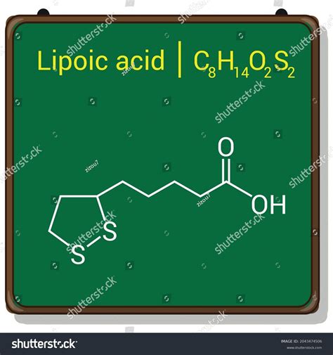 Chemical Structure Lipoic Acid C H O S Stock Vector Royalty Free