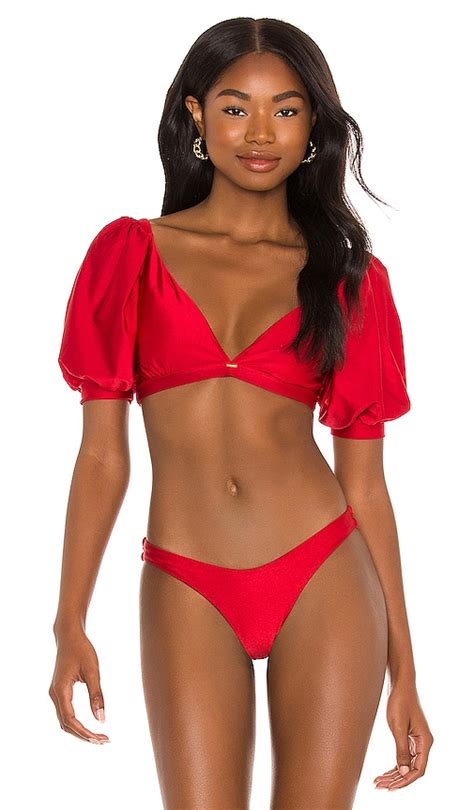 Boamar Xirena Bikini Top In Red Shimmer Revolve