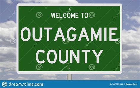 Road Sign for Outagamie County Stock Illustration - Illustration of ...