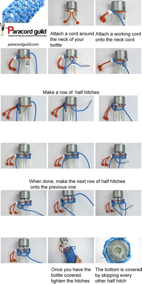 How To Make A Paracord Bottle Wrap Half Hitches Paracord Guild