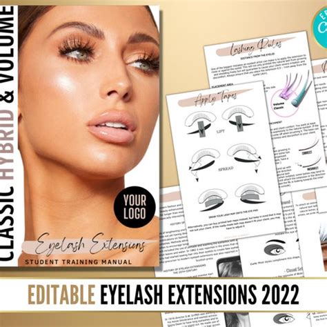 Editable Eyelash Extensions Training Manual Lash Training Etsy