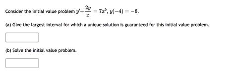 Solved Consider The Initial Value Problem Chegg