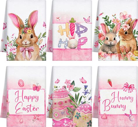 Amazon Preboun Pcs Easter Kitchen Towels Bunny Gnome Floral