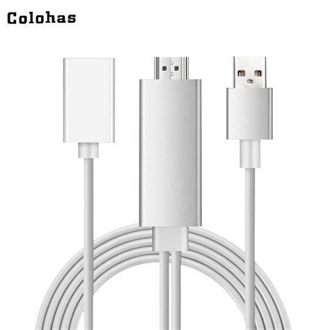 USB Type A Female to HDMI Converter Cable with Power USB A Male ...