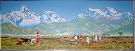 Nepali Landscape Oil Painting | Price: US$350 | Oil Paintings ...