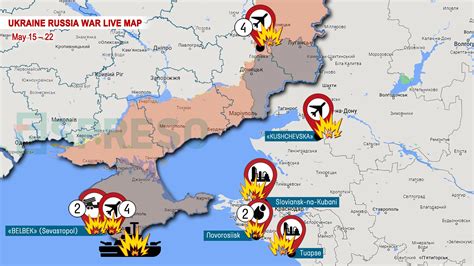 War live map in Ukraine for 22 May front map Russia - Ukraine war