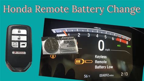 Honda Crv How To Change Keyless Remote Battery Youtube