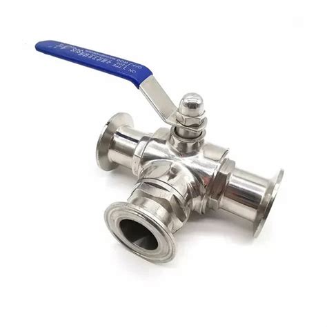 As Per Availability 3 Way Stainless Steel Tri Clover End Ball Valve At