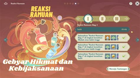 Reaksi Ramuan Event Gebyar Hikmat Dan Kebijaksanaangenshin Impact