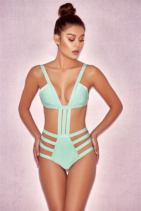 Clothing Swimwear Trinidad Peppermint Strappy Bandage One Piece