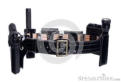 Police Officer Gun Holster Belt Stock Images - Image: 19088144