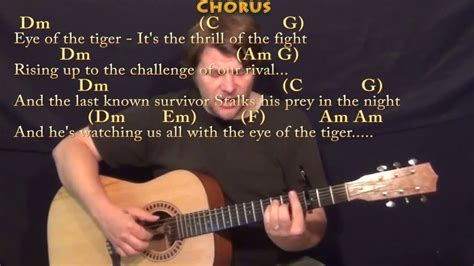 Eye Of The Tiger Survivor Fingerstyle Guitar Cover Lesson With Chords