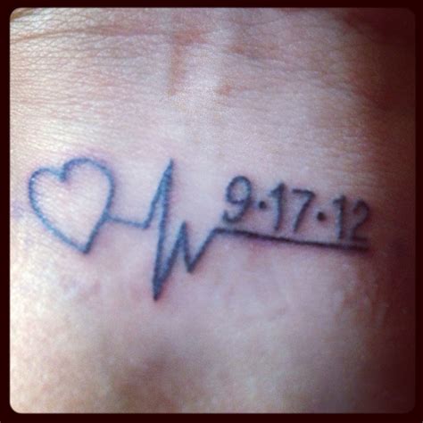 Memorial Heartbeat Tattoo