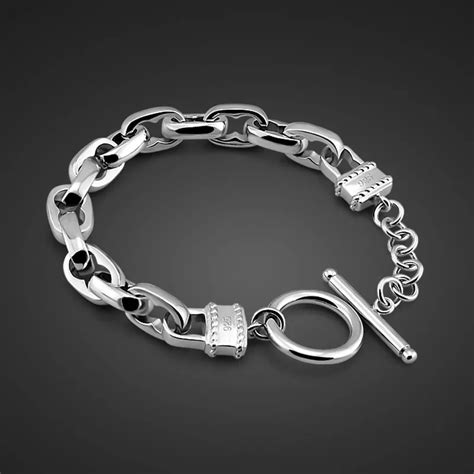 New 925 sterling silver bracelet men's fashion silver jewelry 9mm20cm ...