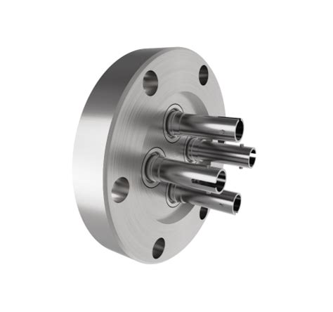 Four Fiber Optic Feedthroughs Multimode Hermetic ST ST Adapters In