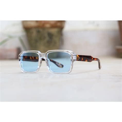 Moscot 65021 Translucent Tortoise Blue Acetate Rectangle