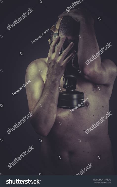 Epidemic Concept Risk Contamination Naked Man Stock Photo