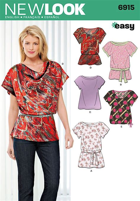 Sewing Pattern Tops Summer Blouses Women Girls New Look Simplicity 6915 Easy Summer Blouse