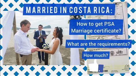 Married In Costa Rica How To Get Psa Marriage Certificate Psa Davao