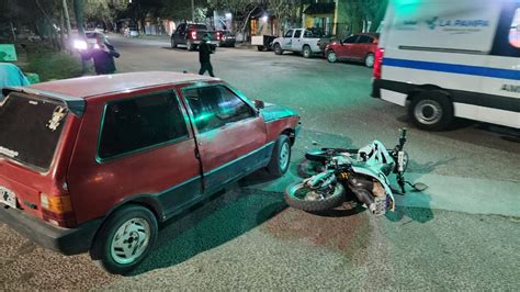 Choque Entre Un Auto Y Una Moto Deja Un Herido Leve Infopico