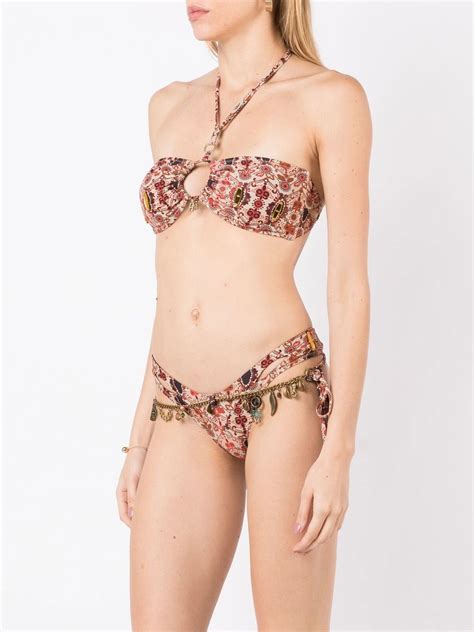 Amir Slama Charm Detail Halterneck Bikini Red FARFETCH