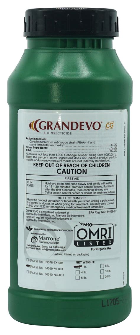 Marrone Bio Innovations Grandevo® Cg Insecticide Cultivate Supply