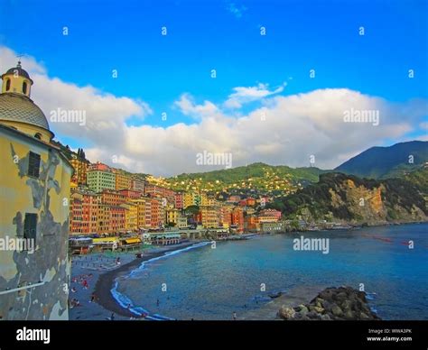 Beach in Camogli, Italy Stock Photo - Alamy