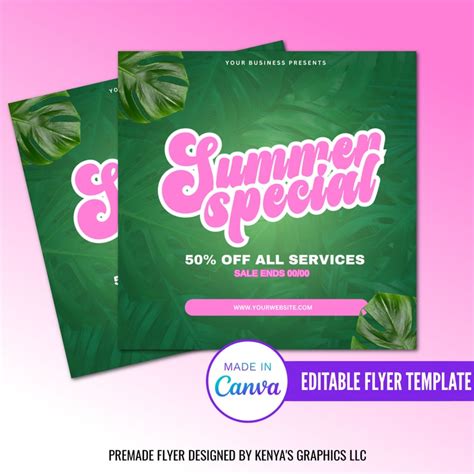 Editable Summer Special Flyer Diy Summer Special Editable Summer Flyer Template Diy Canva