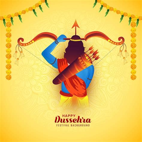 Free Vector Illustration Of Lord Rama In Navratri Festival Of India