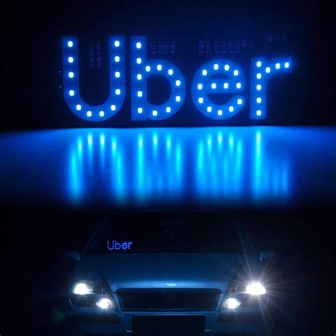 Placa Letreiro Luminoso Universal Aplicativo Uber Led Azul Marca