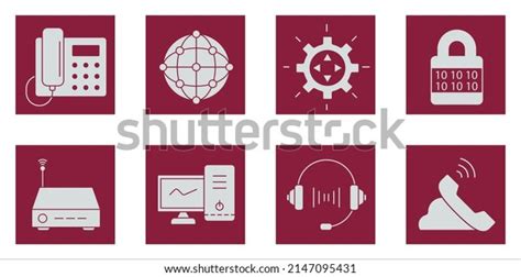 Voice Over Ip Icons Set Voice Stock Vector Royalty Free 2147095431