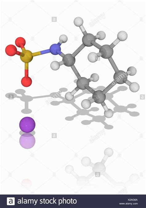 Sodium Cyclamate Artificial Sweetener Molecule High Resolution Stock