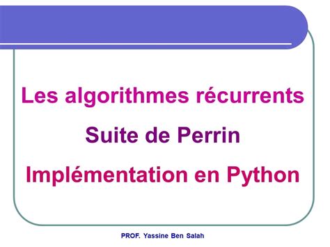 Bac Sc De L Informatique Algorithme Et Programmation La R Cursivit