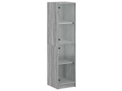 Vidaxl Buffet Avec Portes En Verre Sonoma Gris X X Cm Conforama