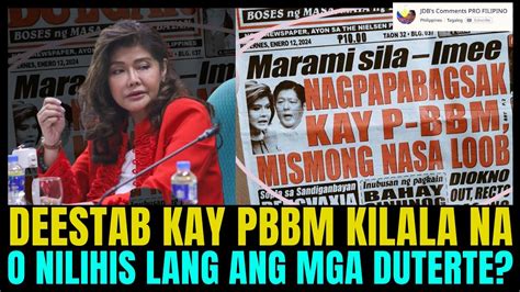 DEESTAB KAY PBBM KILALA NI SEN IMEE MARCOS YouTube